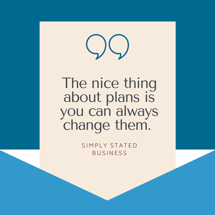 The nice thing about plans