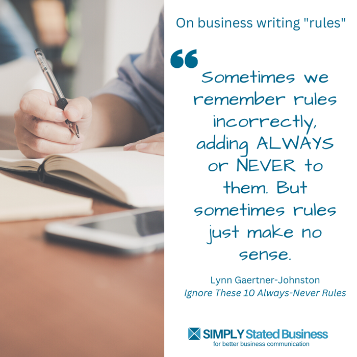 business writing rules quote
