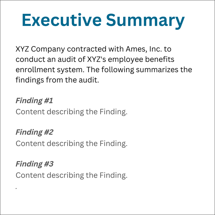 Executive Summary Example-Targeting C-suite