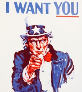 Uncle Sam enlistment poster world war I vintage