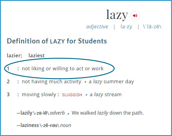 Lazy Definition Simply Stated Business