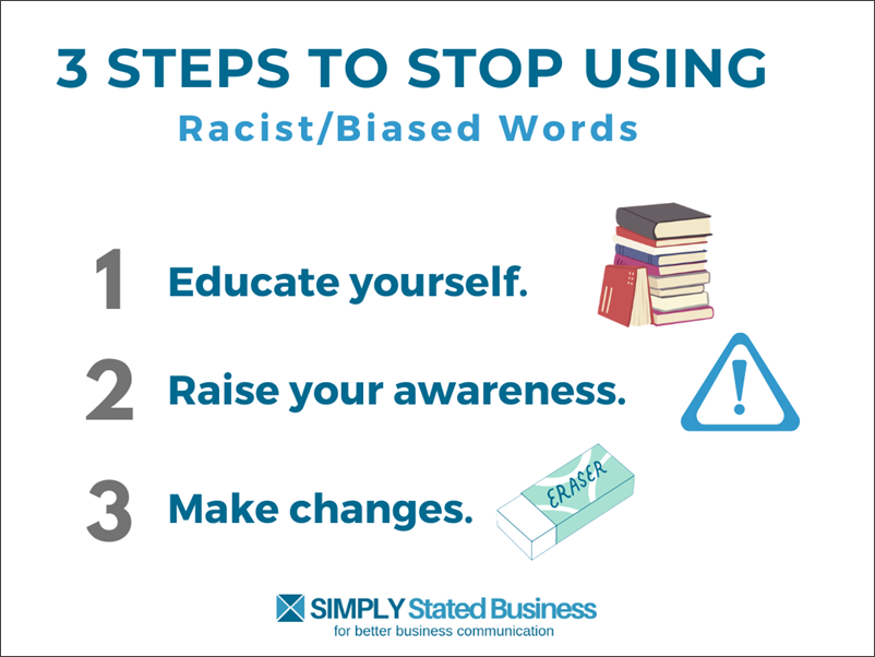 Steps to stop using racist and biased words