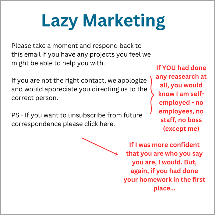 Stupid Marketing -Lazy