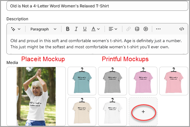 Media + sign for adding Placeit Mockup